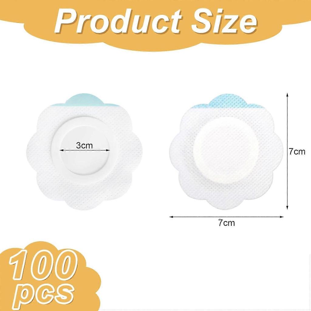 100pcs Castor Oil Belly Button Patch - Self-Adhesive Disposable Castor Oil Patches for Belly Button, Organic Highly Absor