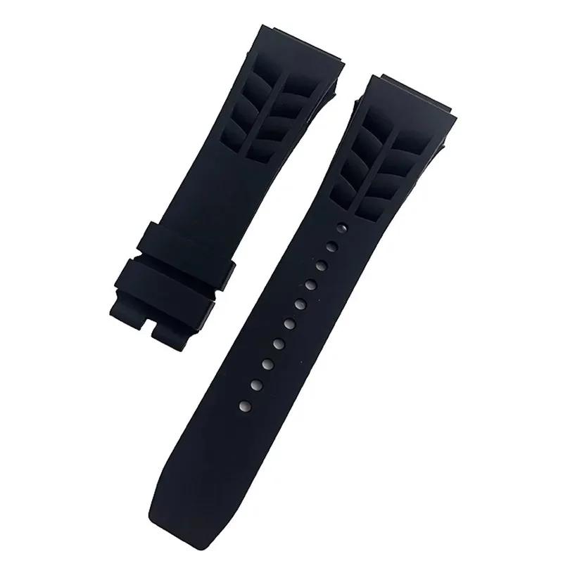 Мягкий резиновый ремешок Для Richard Mille RM53/055/011/050 мужской водонепроницаемый и влагостойкий силиконовый браслет 25 мм Аксессуары для часов
