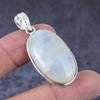 Подарочный кулон ручной работы из стерлингового серебра 925 пробы с натуральным радужным лунным камнем 1,89 дюйма d3s42