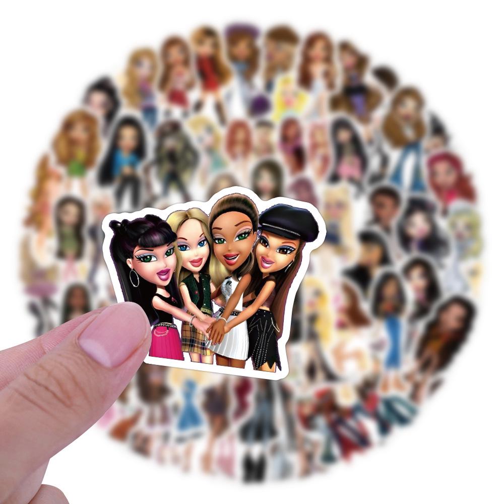 Мультяшные наклейки Bratz - 55-110 водостойких листов для дневников, бутылок для воды, ноутбуков