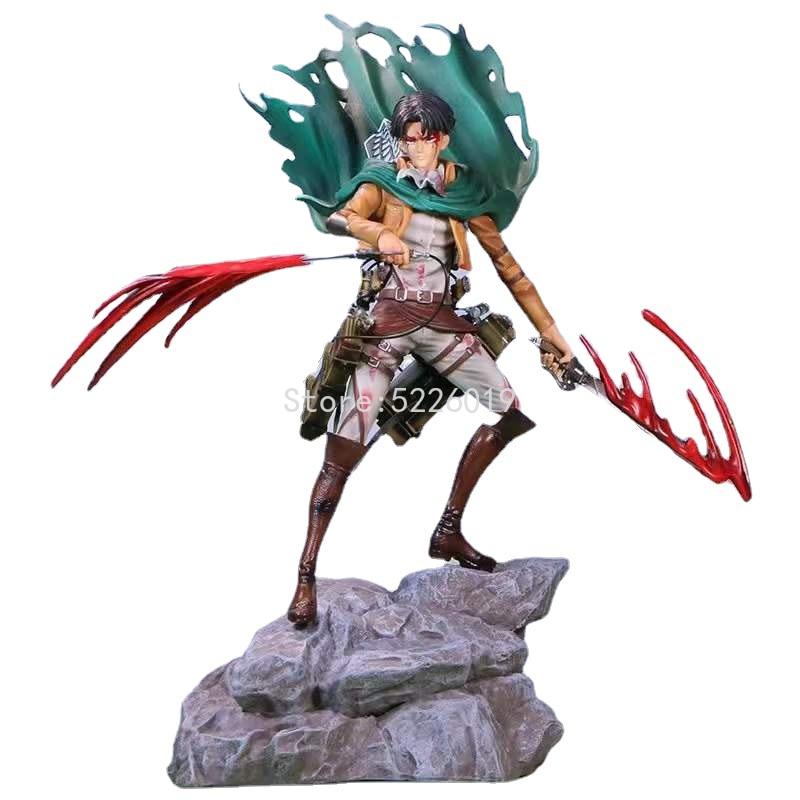 35cm Attack On Titan Anime Figure Levi Ackmen Action Figure Shingeki No Kyojin Ackmen Figurine Eren Mikasa Ackerman Figure Doll