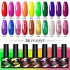 Набор из 20-цветного лака для ногтей, клей для фототерапии, популярный цветной клей для ногтей, клей для ногтей