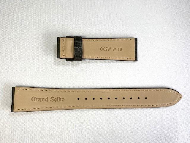 C02W049J0 SEIKO Grand Seiko 19 мм Натуральная кожа для ремешка, Крокодил, Серый, SBGY023G/9R31-0AF0
