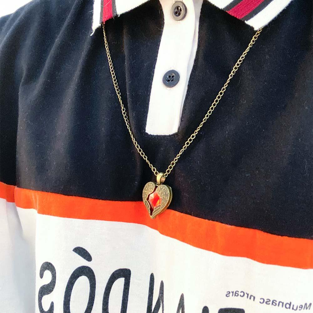 Полый Длинный Ангельское Крыло Любовь Красный Кристалл Девочки Персиковое Сердце Ювелирное Изделие Подвеска Ожерелье