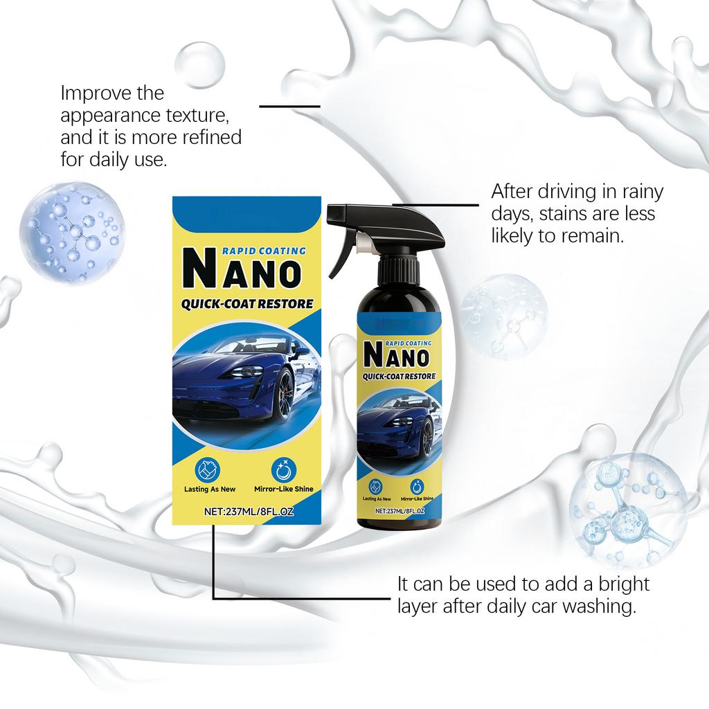 Автомобильный спрей с нанопокрытием, Быстрая зеркальная полировка, Долговечный и простой в использовании(237мл)