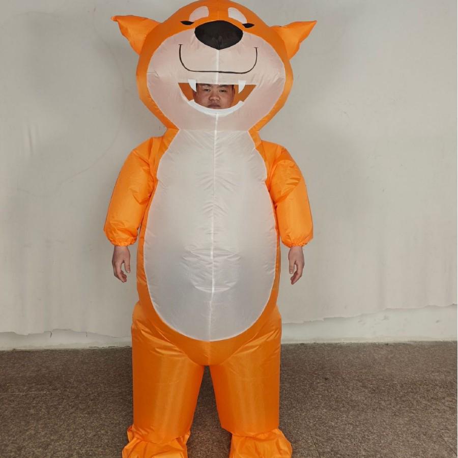 Креативное Хэллоуинское представление Надувной милый костюм животного: Гуляющая маленькая желтая уточка