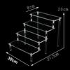 1-5 Tiers Transparent Acrylic Display Stand Risers Rack Display Shelf Clear Pop Figures Cupcake Dessert Perfume Doll Organizer
