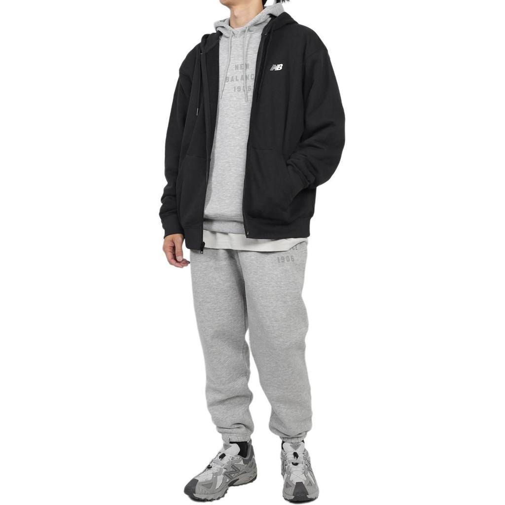 New Balance Толстовка с капюшоном на молнии и шнурком с принтом логотипа MJ41501BK