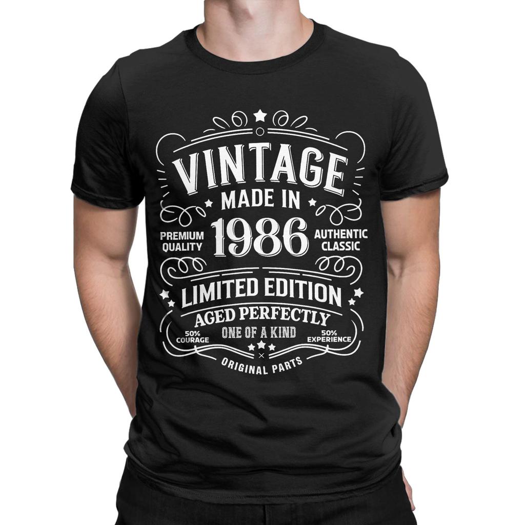 1986 Limited Edition TShirts for Unisex Unisex Retro 40th Birthday Funny 100 Cotton Tees O Neck T Shirts Big Size Tops