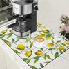 Лимонные фрукты Коврик для кофе Абсорбирующий коврик для сушки посуды для кухонной столешницы Резиновая основа Подходит для кофейного бара Под эспрессо-машину