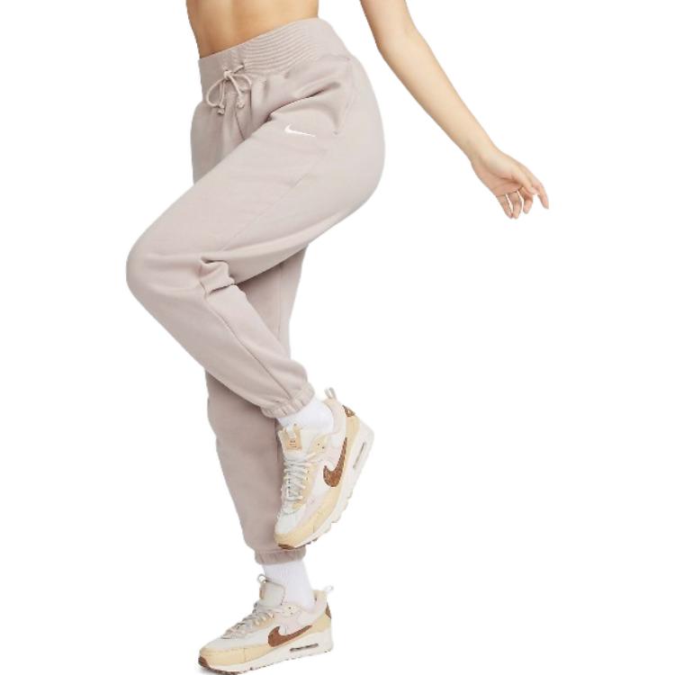 Nike Однотонные трикотажные спортивные брюки с завязками на шнурке женские низы розового цвета DQ5888-272