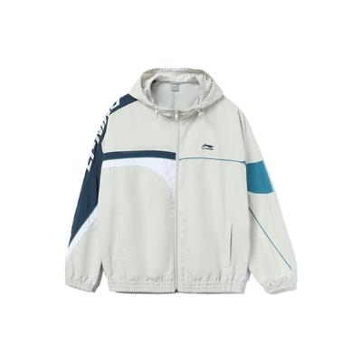 Li Ning Sports Trend Series Color Block свободная ветровка с капюшоном унисекс верхняя одежда антарктическо-серый YFDT207-1