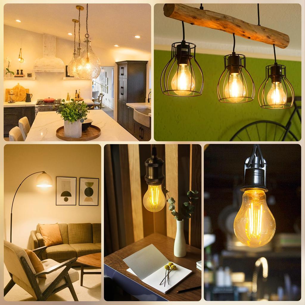 DiCUNO LED Bulbs, E26 Base, Warm White, 120W Equivalent, Edison 12W Filament Bulb, 1650lm, 2700k, Standard Bulb Shape, Clear, Energy Saving,