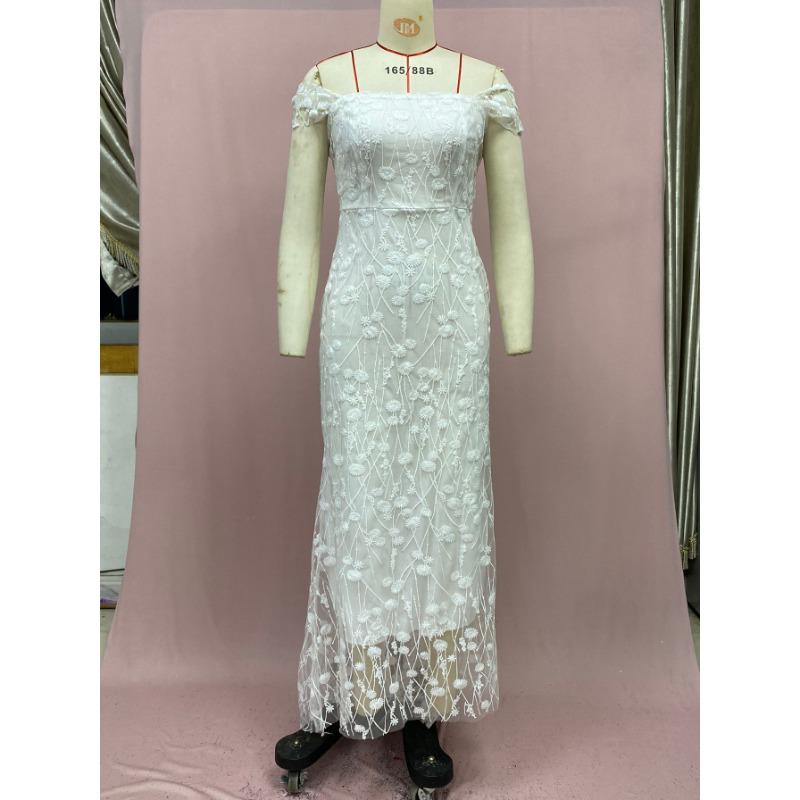 Women's Summer Holiday Slim Fishtail Backless Halter Lace Dresses