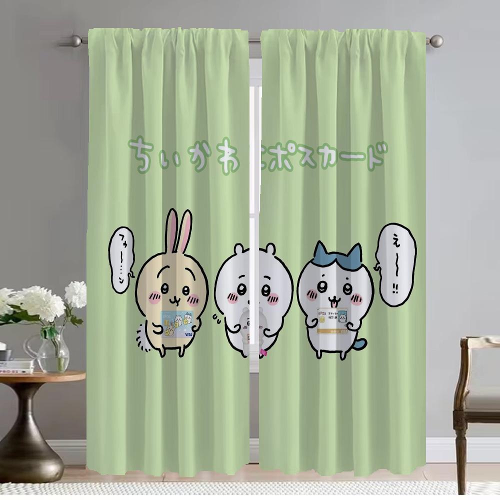 Anti-mosquito Curtains for Camera Chiikawaes Curtains Child Room Halloween Decoration Shades Window Curtain for Room 2 Panel