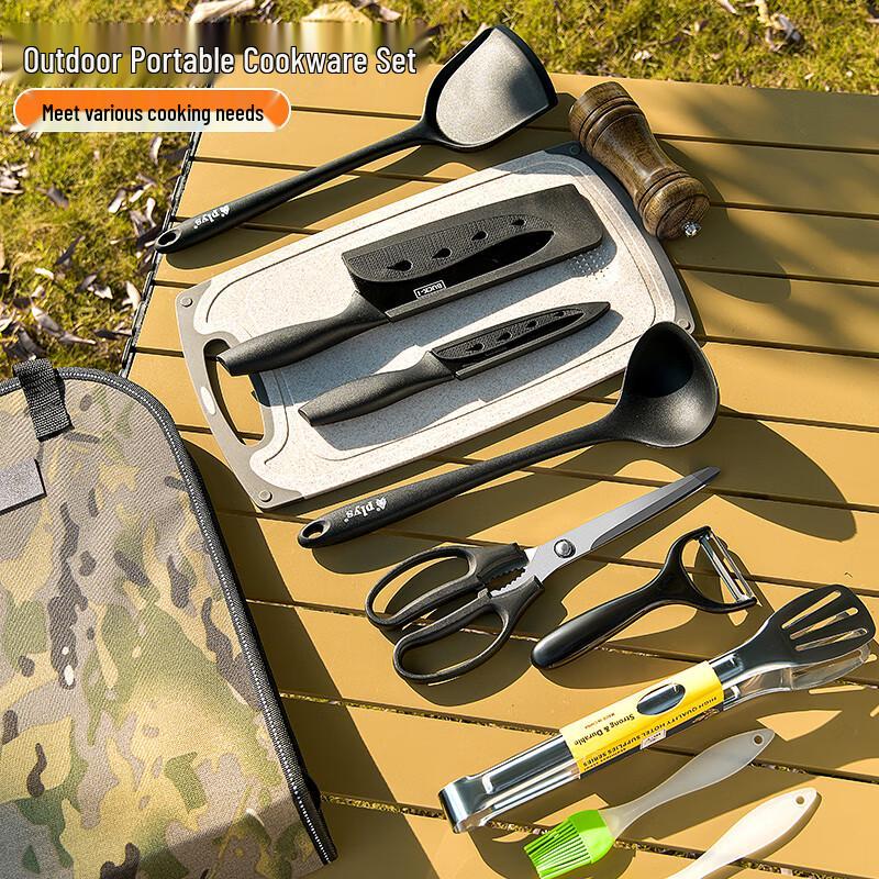 Portable Outdoor Camping Cookware & Knife Set