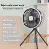 LED Fan with Light Modern USB Charging Desktop Portable Small Camping Fan Room Fan Three-level Wind Speed Adjustable