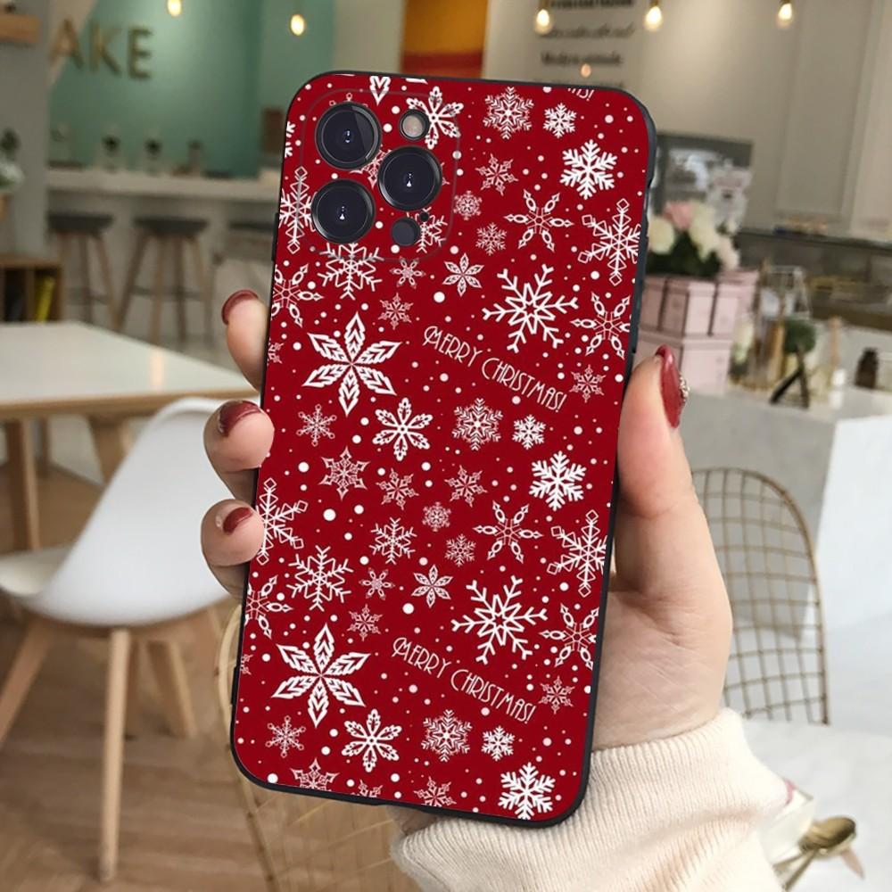 Merry Christmas Snowflake Phone Case Silicone Soft for iphone 16 15 14 13 12 11 Pro Mini XS MAX Plus X Cover