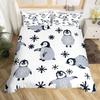 Penguin Duvet Cover Set Full Cute Animals Bedding Set Snow Decor Comforter Cover Set Cute Penguin Animal Quilt Cover Queen Size
