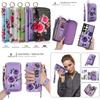 Совместимый с кожаным чехлом для телефона Samsung S26, многофункциональный модный кошелек-застежка-молния для S25 Ultra, сумка-клатч с рисунком цветов