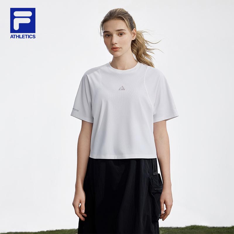Fila Исследуйте модные универсальные повседневные спортивные футболки женские топы Ярко-белый A11W627103FWT