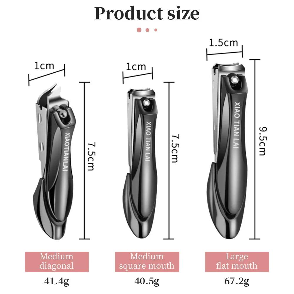 Кусачки для ногтей из нержавеющей стали Очиститель для ногтей и щипчиков для ногтей Средства личной гигиены Инструменты для обрезки Кусачки для ногтей с защитой от брызг