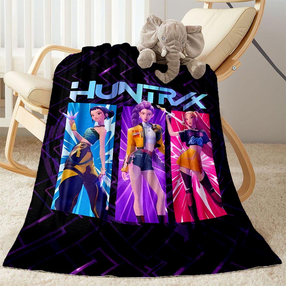 1pc Demon Hunter Girls Colors blanket Soft and Warm for Sofa Office Camping Travel Livingroom Great Gift for Friends and Family Comfortable