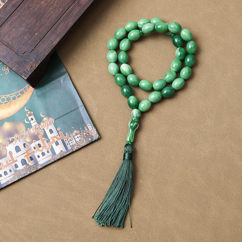 Ручной работы 33-бусинный тасбих: Исламские молитвенные бусы с Ближнего Востока