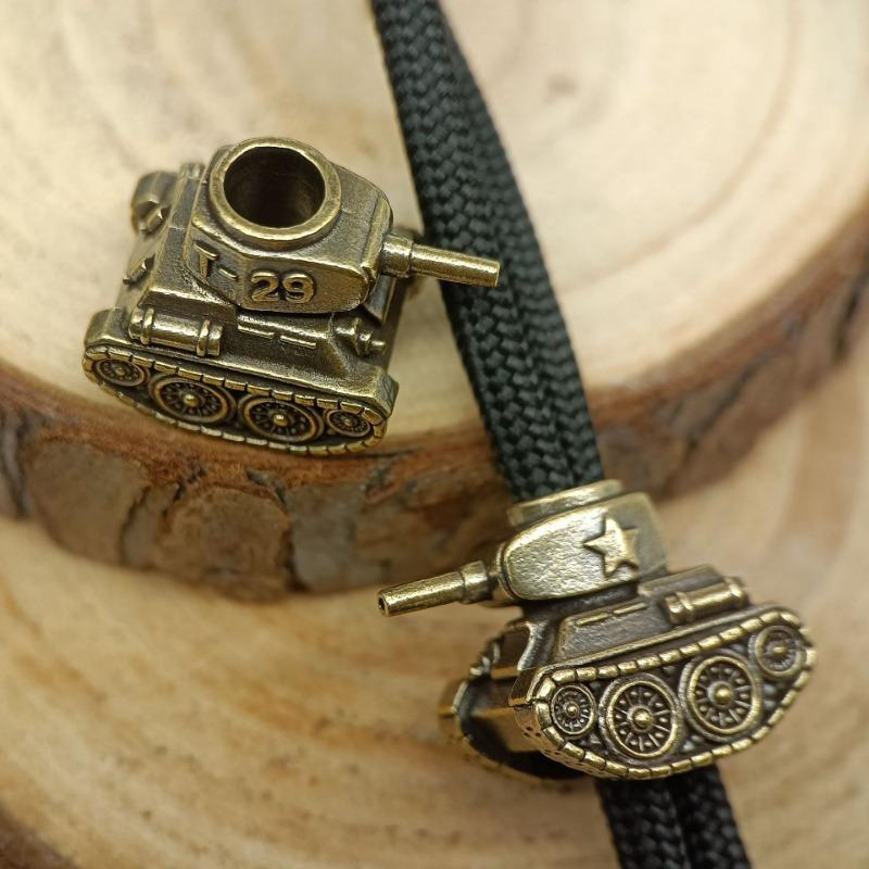 Модель танка T29 Латунные бусины-ножи Уличный EDC Брелок из паракорда для зонта Подвески DIY Аксессуары для браслетов Подвески для шнурка