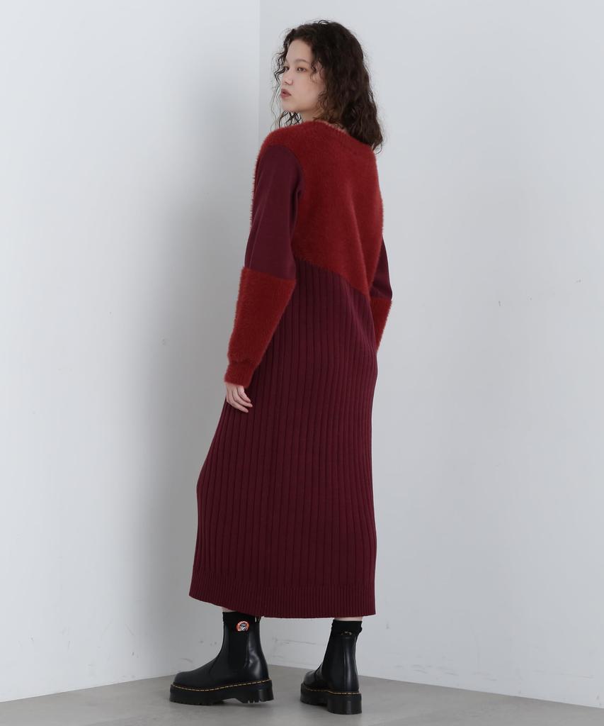 AVIREX ПЛАТЬЕ-СВИТЕР ОДНОТОННОЕ x ПУШИСТЫЙ KNIT S кирпичный 783-4240606