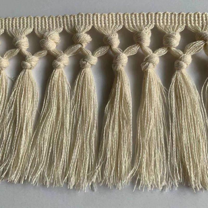Elastic Knotted Tassel Cotton Thread for DIY Sofa, Curtain, Tablecloth, and Clothing Accessories