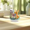 Easter Egg Bunny Ornament 2D Flat Acrylic Decoration Cartoon Rabbit Colored Egg Desktop Ornament for Bookshelf Mantel TV Stand