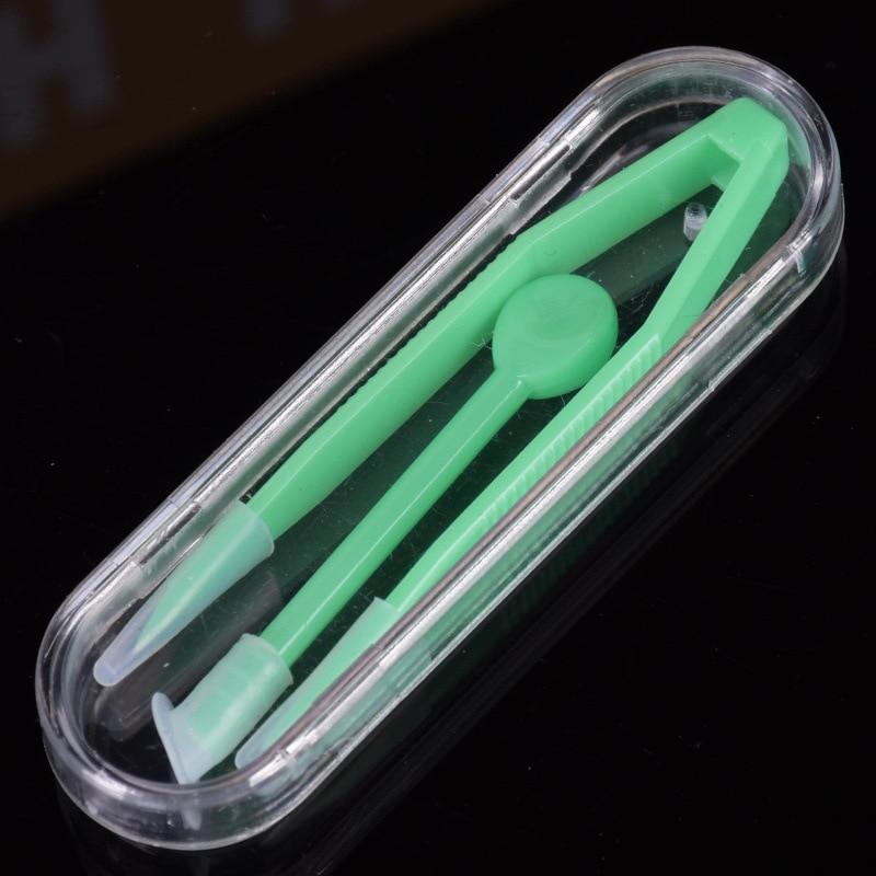 Mini Candy Colour Contact Lens Tweezers Women Men Portable Small Contact Lense Case Box Cute Plastic Mini Suction Cup for Lenses