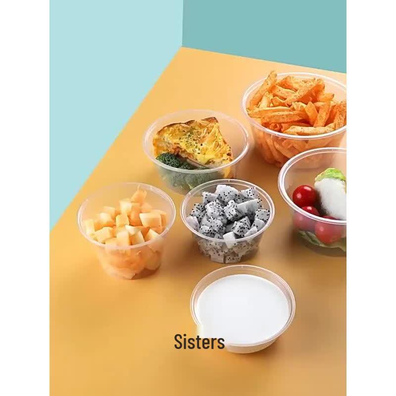 HANDUNYOU Rectangular Disposable Plastic Food Containers with Lids
