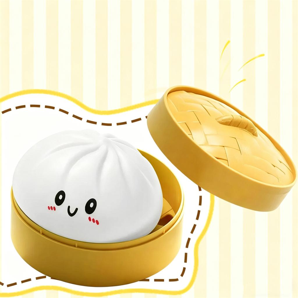 Сквиш-паровая булочка Игрушка для снятия стресса Мягкая игрушка с медленным возвратом Реалистичная имитация еды Сенсорная игрушка-фиджет для взрослых и детей