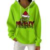 Women's Fashion Casual Christmas Print Pullover Long-Sleeve Hooded Sweatshirt