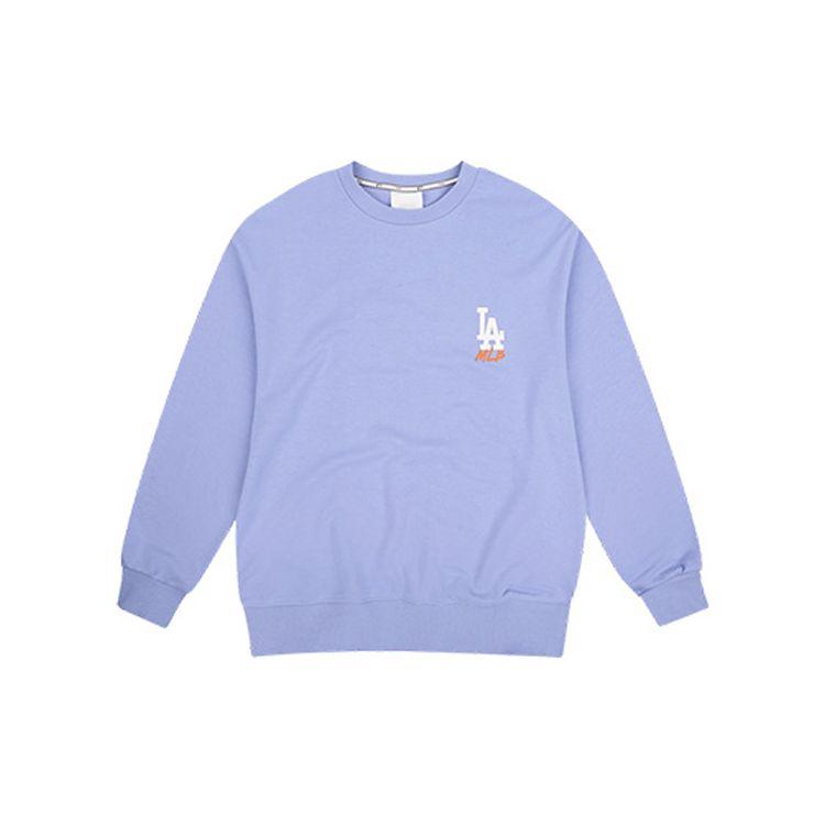 MLB Los Angeles Dodgers Long Sleeve Loose Fit Logo Print Crewneck Sweatshirt Unisex sweatshirt Blue Purple 31MT04941-07V