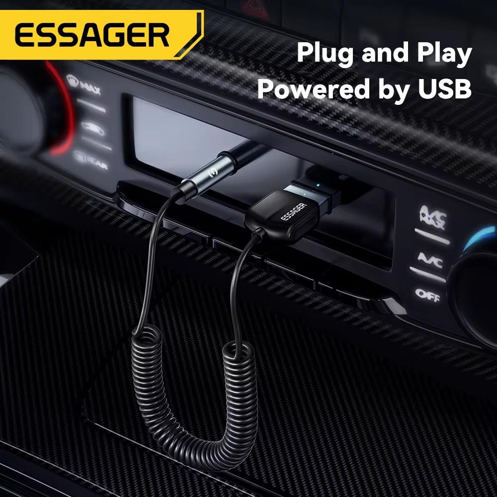 Essager USB Bluetooth Aux адаптер Dongle USB на 3,5 мм разъем аудио беспроводной комплект громкой связи для автомобильного стереоприемника USB передатчик
