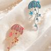 Sparkling Rhinestone Breast Pin Zinc Zinc Alloy Sea Life Pins New Jellyfish Brooches  Women