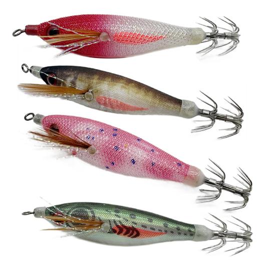 Светящаяся приманка для ловли креветок, жесткая приманка с острым крючком, реалистичная, яркая