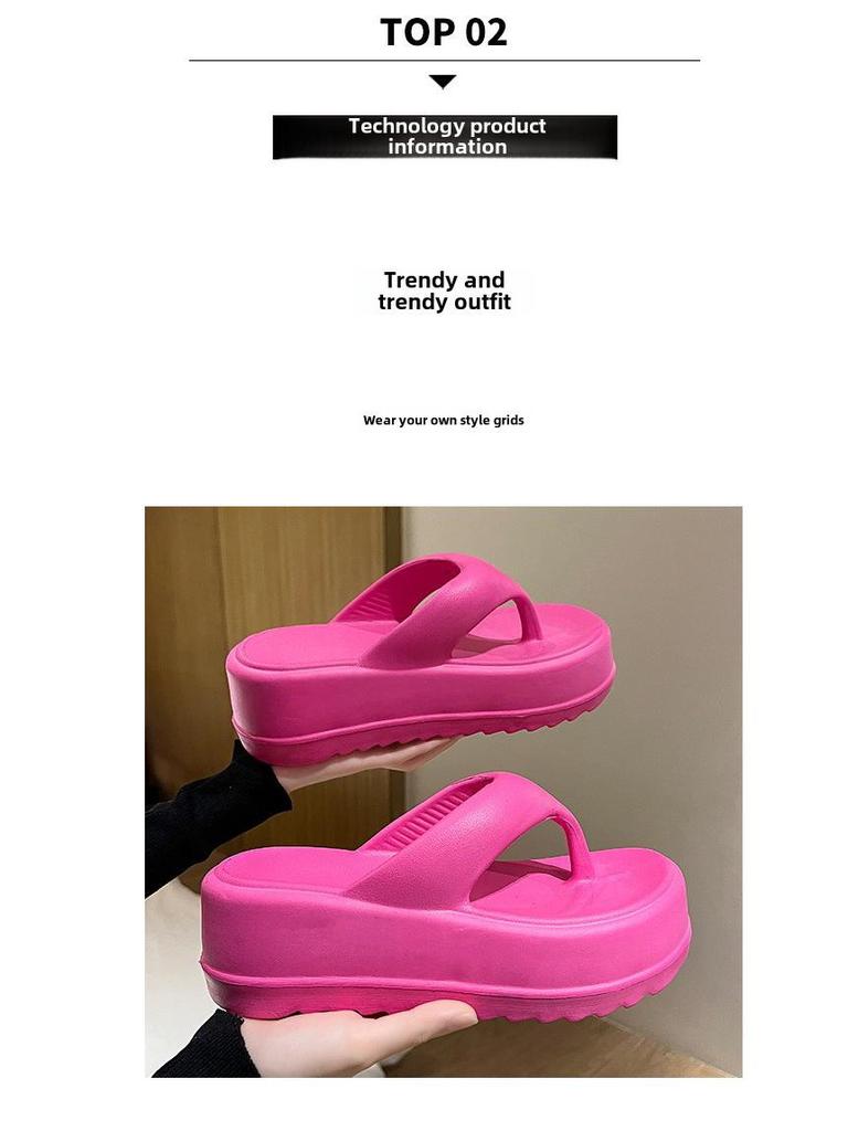 Женские шлепанцы из ЭВА на толстой подошве: Мягкая, увеличивающая рост одежда для отдыха на природе и пляжа