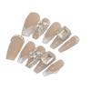 Wearing Armor Pure Handmade Pure Desire Nude Color French Side Flash Diamond Plaster Nail Art Can Be Detached
