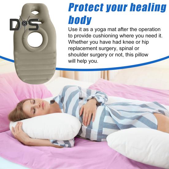 Надувной коврик для йоги для беременных, эргономичный матрас из ПВХ для поддержки сна с отверстием, герметичный, облегчающий боль во время беременности, надувная подушка для всего тела