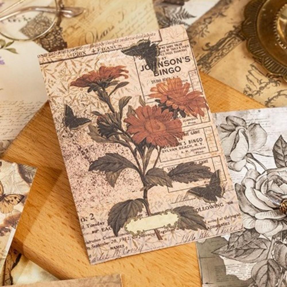 Flower Butterfly Printed Vintage Hardcover Notebook 192 Sheets Planner Notebook Unisex