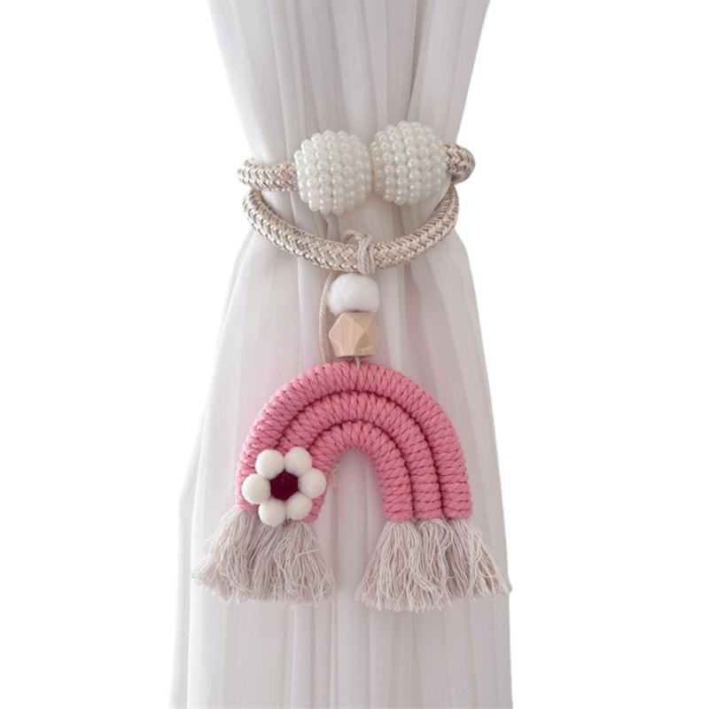 2 шт. Радужные зажимы для штор, подхваты с кисточками, веревочные держатели для украшения дома