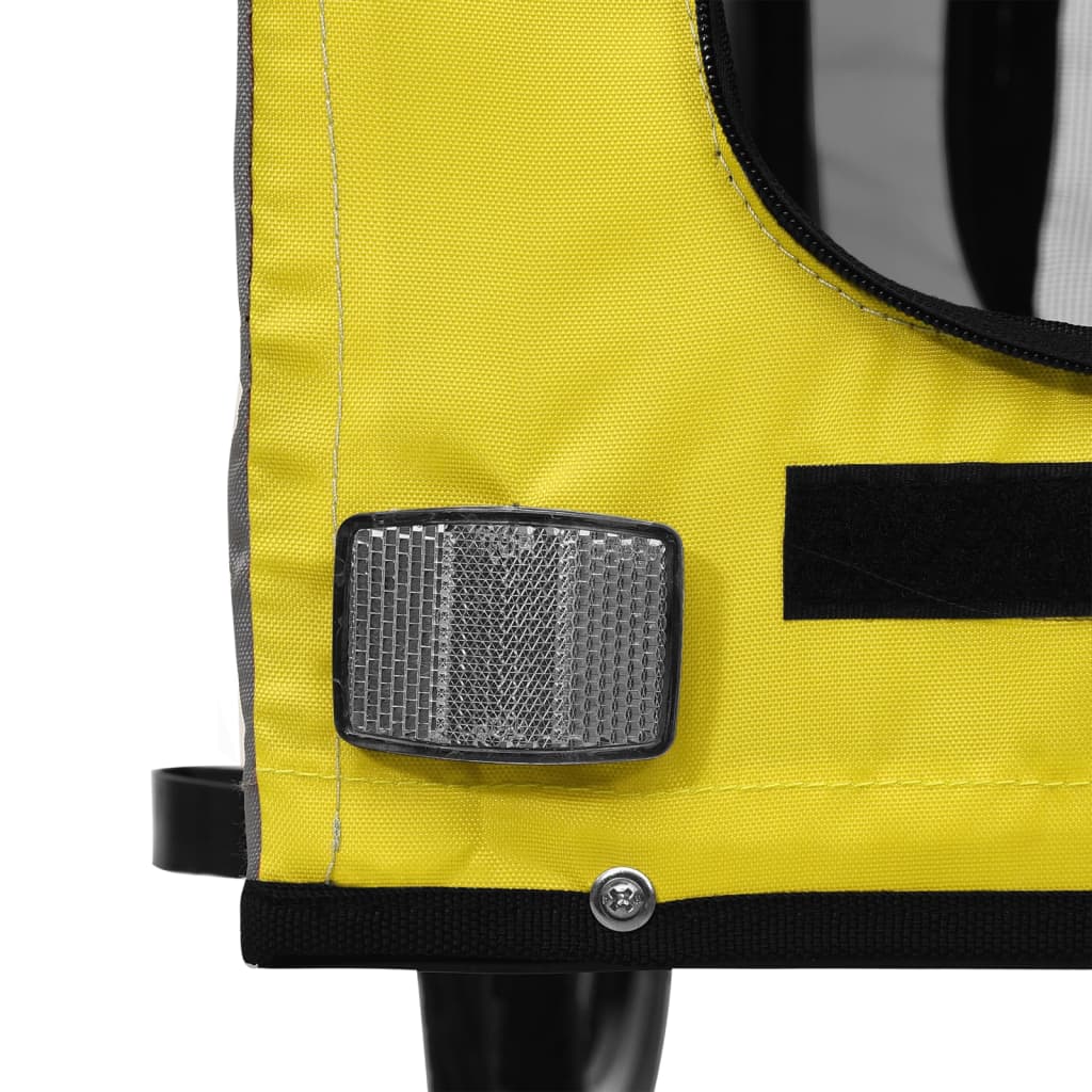 Bicycle Trailer for Dogs Yellow and Grey Oxford Fabric and Iron