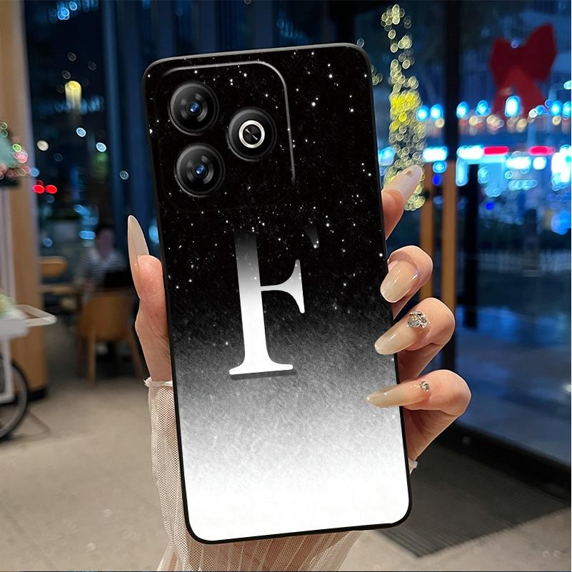 Модный чехол с буквой и цветком для пары на ZTE Blade V60 4G/Axon 60 4G/Nubia V60, мягкий силиконовый черный чехол, защитный от царапин корпус