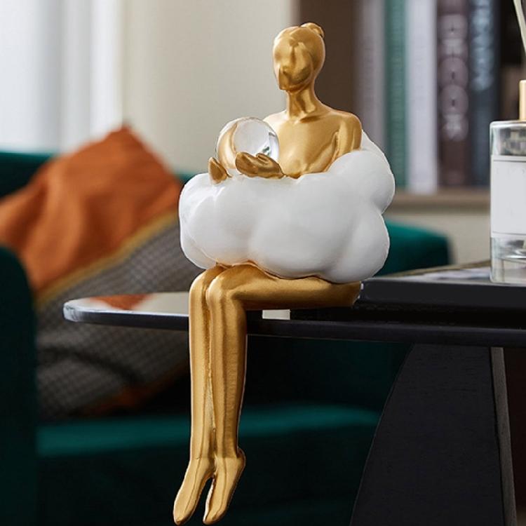 Художественные смолы Фигурка Девушки-облака Скульптура Мыслителя Статуэтка абстрактного искусства для украшения стола или книжной полки Подарок