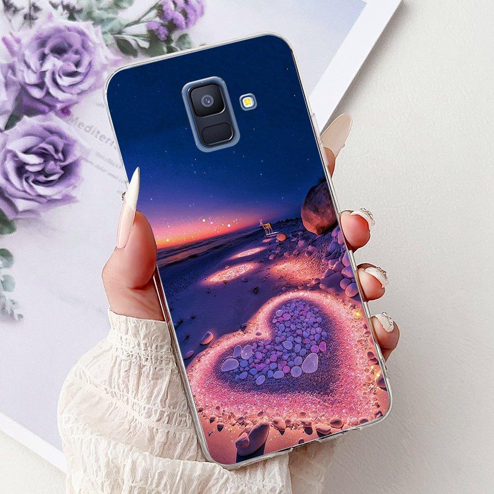 Чехол для Samsung Galaxy A6 2018 Роскошный Расписной Чехол Мягкий Силиконовый Чехол для Телефона Для Samsung A 6 A6 GalaxyA6 2018 Задняя Крышка Coque