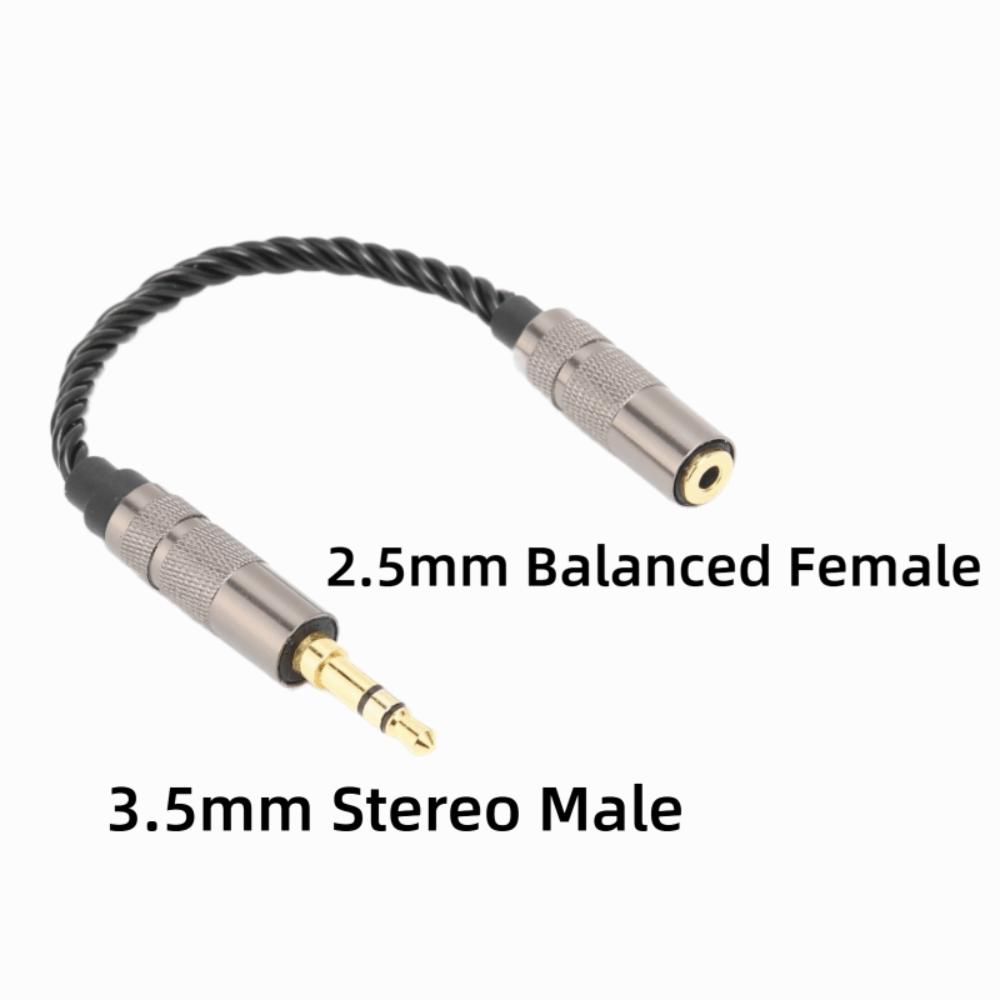 Silver Plated Copper 3.5 Stereo Male to 2.5 Balanced Female Adapter Daily Use